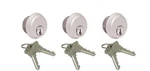 Locks - Mixed (double Cylinder, Aluminum Silver, 3 Pack). Fixed Price $50.93.
