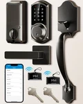 Veise Smart Door Lock Set With Handle Keyless Entry Deadbolt Keypad Matte Black. Fixed Price $69.99.