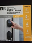 Reliabilt Matte Black Electronic Deadbolt With Biometric Backlit Keypad, 5996571. Fixed Price $30.00.