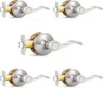 5 Pack Probrico Passage Door Lever Hall/closet Handles Satin Nickel Non-locking. Fixed Price $59.95.