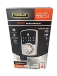 Defiant Hubspace Deadbolt Smart Wi-fi Electronic Single Cylinder, Satin Nickel. Fixed Price $49.99.