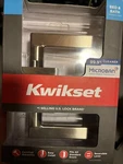 Kwikset Doorknob Bed & Bath Lockable Lever Handle Satin Nickel 155HFL Sqt 15CP. Fixed Price $17.99.
