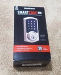 Kwikset Smartcode Series Touchscreen Deadbolt, Satin Nickel (99160-008). Fixed Price $100.00.