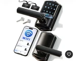Veise VE029 Wifi Smart Lever Lock, Fingerprint Keyless Entry Door - Matte Black. Fixed Price $75.00.