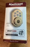 Kwikset Smartcode Signature Series Electronic Deadbolt Open Box Brass. Fixed Price $44.09.