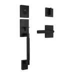 Home Decorators Woodward Matte Black Single Cylinder Door Handleset. Fixed Price $62.99.