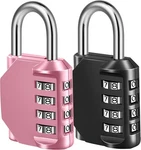 Fayleeko Combination Lock, 4 Digit Padlock For 2 Pack, Pink & Black. Fixed Price $14.76.