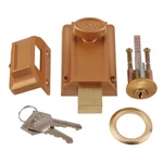 Polished Brass Door Night Deadlock Deadbolt And Locking Cylinder. Fixed Price $42.77.