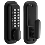 Uimoso Mechanical Keyless Door Lock With Keypad, 4-7 Digit Code, Black Finish. Fixed Price $39.99.