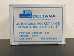 Deltana SDPA325U5 3-1/4" Adjustable Pocket Door Passage Lock Antique Brass. Fixed Price $18.61.