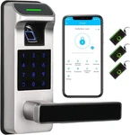 Harfo A01 Fingerprint Touchscreen Keyless Smart Lever Door Lock Satin Nicke App. Fixed Price $99.95.