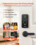 Fingerprint Door Lock Set, Matte Black. Fixed Price $70.17.