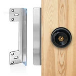 Door Latch Guard Plate With 1 Offset 7" - Pack, Satin Nickel. Fixed Price $21.96.