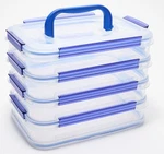 Locknlock Set Of 4 Interchangeable Storage Containers W/ (1) Handle Lid K310522. Fixed Price $25.76.