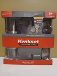Kwikset Sedona Keyed Entry Door Handle/ Deadbolt Satin Nickel 99910-072. Fixed Price $38.00.