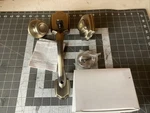 Kwikset Belleview Tylo Entry Door Knob Handleset In Antique Brass 96870-098. Fixed Price $45.00.