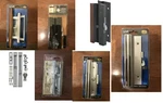 Surface, Flush, Mortise Mounted Sliding Patio Door, Glass Handle. Fixed Price $23.99.