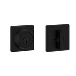 Front Door Security Deadbolt Lock - Kwikset Matte Black Square Keyed. Fixed Price $51.99.