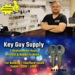 J201-J300. Pair Of New Keys For Eberhard / Reading Tool Box Pre Cut Your Code. Fixed Price $6.95.