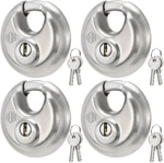 Heavy Duty Padlock With Key 70MM Stainless Steel Commercial Discus 4 Pack. Fixed Price $52.88.