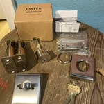 Emtek 8468US15, Rectangular Brass Modern Single Cylinder Deadbolt, Satin Nickel. Fixed Price $80.00.