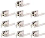 Gobrico Bedroom Door Handle Lever With Square Plate 10 Pack Satin Nickel. Fixed Price $225.99.