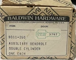 Baldwin Hardware 8011-260 Auxiliary Deadbolt Double Cylinder Polished Chrome. Fixed Price $75.00.