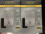 Lot Of 2 Defiant Satin Nickel Cylinder Keypad Deadbolt Door Locks. Fixed Price $37.00.