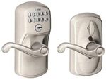 Schlage FE595 Ply 619 Fla Flex Electronic Keypad Lock Accent Lever Satin Nickel. Fixed Price $174.99.
