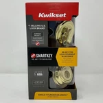 Kwikset Single Cylinder Deadbolt With Smartkey Polished Brass 99800-087. Fixed Price $23.52.