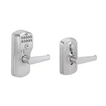 Plymouth Satin Chrome Electronic Keypad Door Lock With Elan Handle Flex. Fixed Price $162.40.