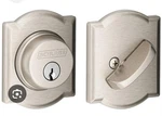 Schlage Satin Nickel Camelot Deadbolt Single Cylinder Door Lock Replacement. Fixed Price $39.22.