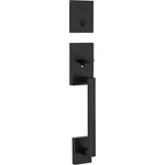 Kwikset San Clemente Exterior Keyed Entry Handleset, Smartkey, Matte Black. Fixed Price $81.99.
