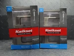 Kwikset Singapore Square Satin Nickel Bed/bath Door Handle W/microban (lot Of 2). Fixed Price $49.99.