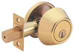 New Mintcraft DB71V Polished Brass Single Cylinder Heavy Deadbolt Lock 6995138. Fixed Price $9.49.