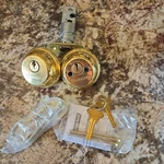 Schlage Bright Brass Zinc Double Cylinder Deadbolt B62N 505. Fixed Price $20.00.