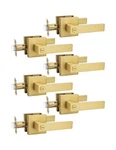 6 Pack Heavy Duty Gold Square Privacy Interior Door Levers, Satin Brass Finis.... Fixed Price $120.87.
