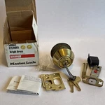 Master Lock Double Cylinder Deadbolt New Box 140-09-30 Brass Finish. Fixed Price $15.99.