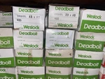 Weslock Deadbolt 480 Single Cylinder Antique Brass Nos - Lot Of 20. Fixed Price $99.93.