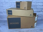 Schlage BE489WBC Smart Wi-fi Deadbolt & FE285 Entrance Handle Set Satin Nickel. Fixed Price $153.50.