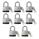 Fu Volante Laminated Steel Keyed Padlock, Alike Locks, Pack Of 8. Fixed Price $47.99.