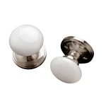 Parro White Knobs, Porcelain Passage Handles, Nickel Door.... Fixed Price $47.04.