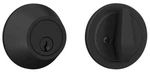 Lock Scout Deadbolt, With Round Trim, Keyed 1 Side, Black Matte Finish. Fixed Price $11.99.