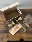 Vintage Emhart Kwikset Lock Antique Brass Passage Knobs. Fixed Price $7.50.
