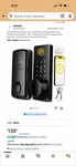 Lockstar Smart Door Keyless Deadbolt Black Fingerprint Keypad S1108BL-F. Fixed Price $100.00.