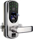New Wejupit V8 Silver Stainless Fingerprint Touch Keyless Entry Smart Door Lock. Fixed Price $340.00.