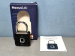 Nexuslab Smart Fingerprint Padlock -black, IP67, Zinc + 304 Steel Shackle, New. Fixed Price $18.95.
