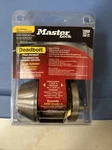 Master Lock DSO0615 Single Cylinder Deadbolt, Satin Nickel, Fits Most Doors. New. Fixed Price $20.17.