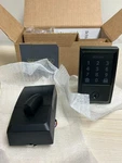 Schlage Encode Smart Wi-fi Deadbolt With Alarm, Matte Black. Fixed Price $180.00.