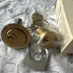 Medeco High Security Deadbolt Satin Brass Gold With Keys & Hardware. Fixed Price $100.00.